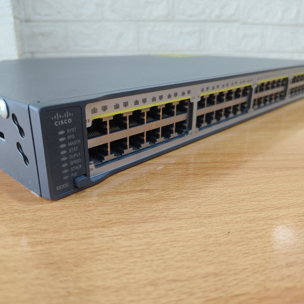 Jual Switch Cisco Catalyst 3750V2 48 Port PoE WS-C3750V2-48PS-S Normal ...