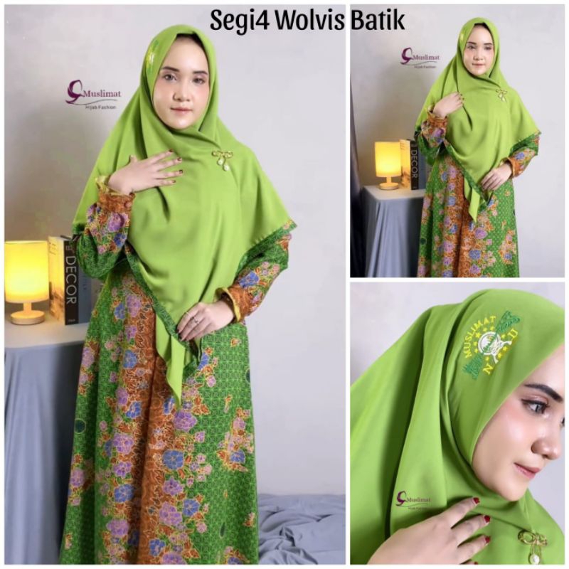 Jual segi4 muslimat ukuran jumbo list batik | Shopee Indonesia