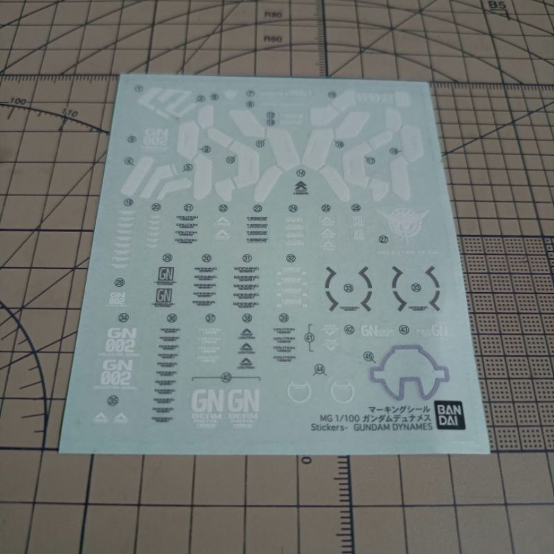 Jual BANDAI MG 1/100 GUNDAM DYNAMES PART STIKER STICKER DECAL UNIT ...