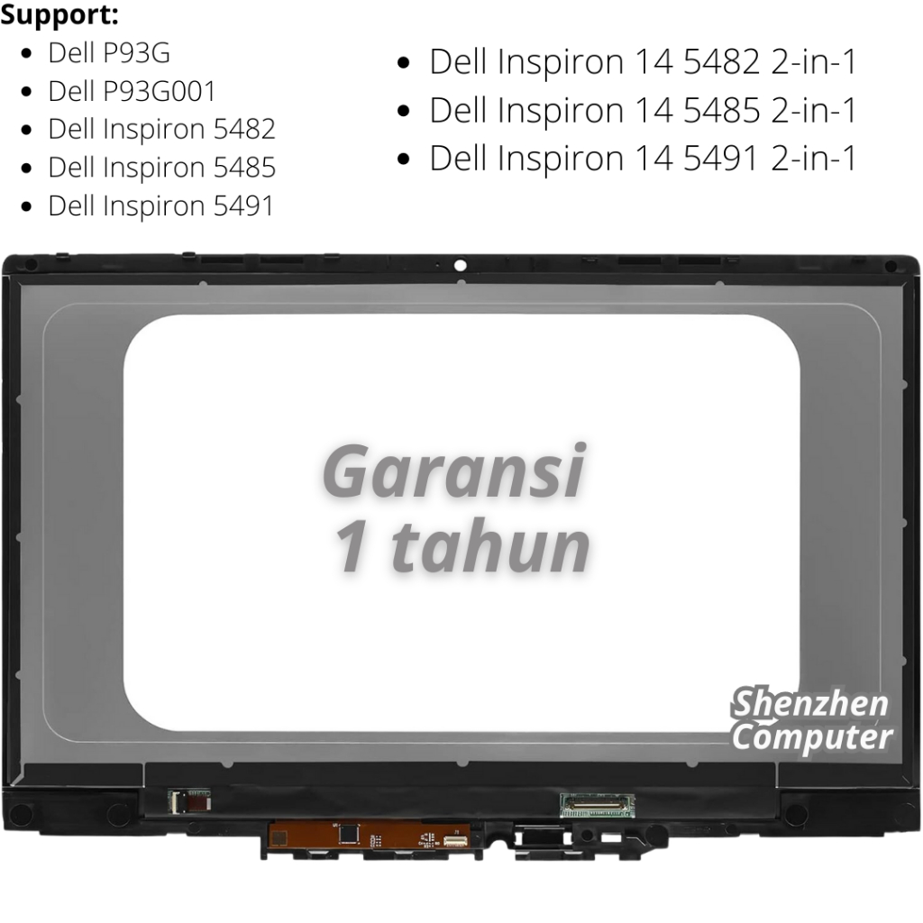 Jual Layar LCD Del Inspiron 14 5482 5485 5491 2-in-1 P93G P93G001 ...
