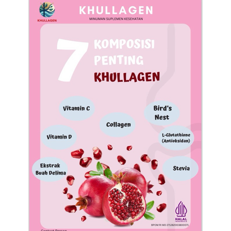 Jual BPOM Khullagen Sachetan Beauty Collagen Beauty Skin Rasa Delima ...