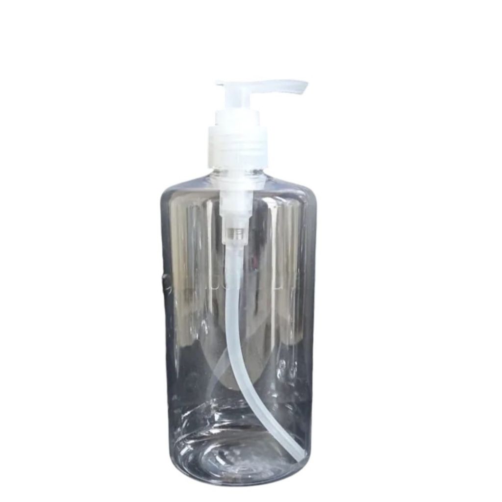 Jual BOTOL PUMP 500 ML CLEAR/botol 500 ml clear tutup pump/botol sabun ...
