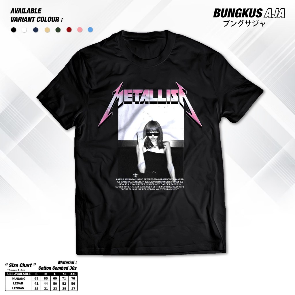 Jual Kaos Metalica Lalisa Manoban Metalisa Lisa Blackpink Baju Distro ...