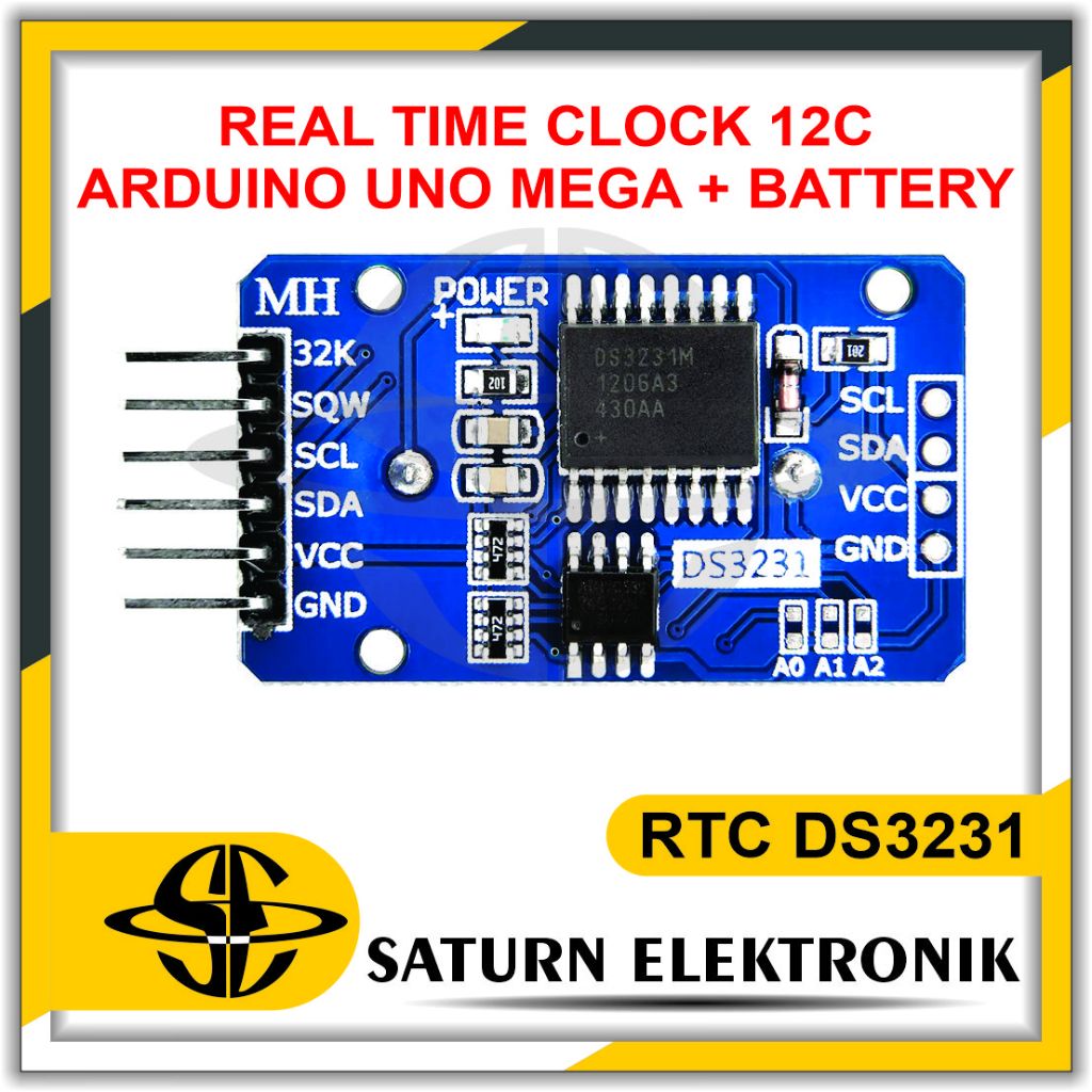 Jual RTC DS3231 Module Real Time Clock 12C Arduino UNO + Battery ...