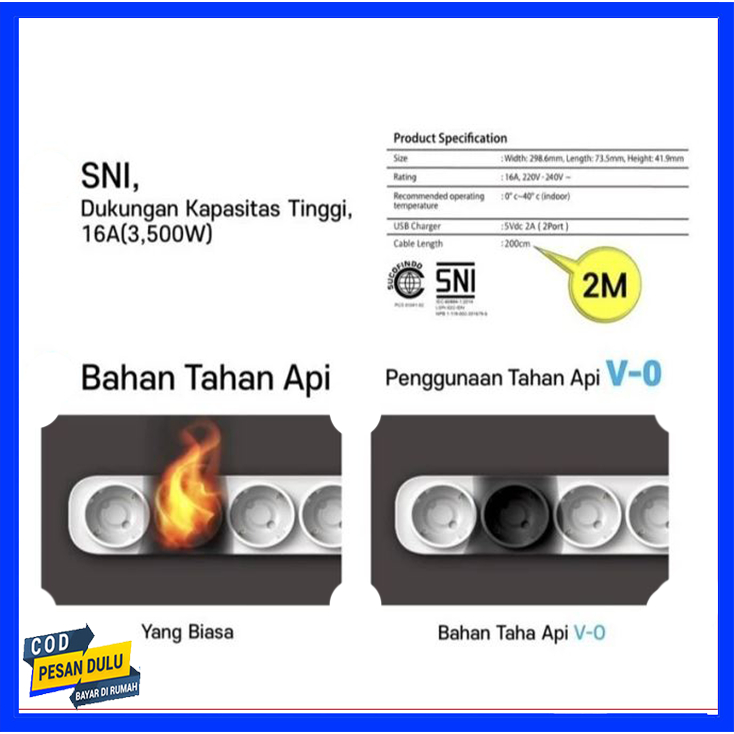 Jual JINHEUNG Stop Kontak Multi Tap Switch 4 Lubang 2 USB Port ...