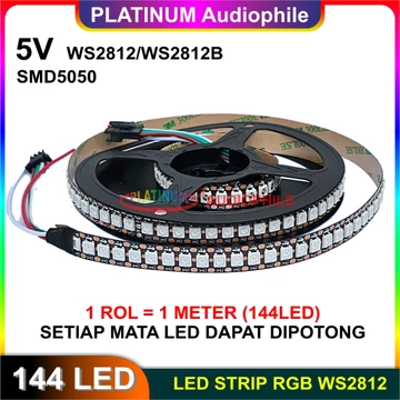 Lampu RGB LED Strip WS2812 SMD 5050 5V 144 Led Per 1 Meter