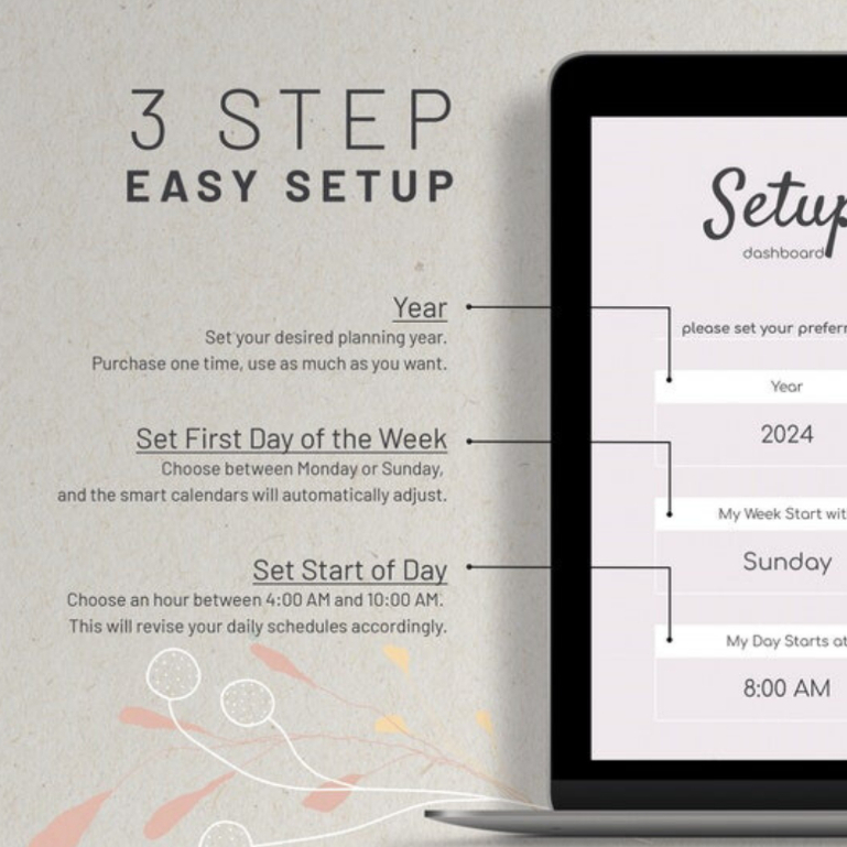 Jual Digital Google Sheet Calendar Template, Daily Schedule Task ...