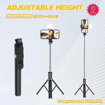 Z3 MEREK K9 LED Tongsis Tripod Bluetooth 1.7m Tripod Tongsis Untuk Live Tripod Hp Android