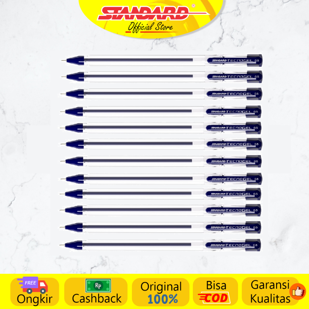 Standard - Pulpen Tecnogel 0.5  ( Alat Tulis / Pen / Ballpoint / Pena ) (6)