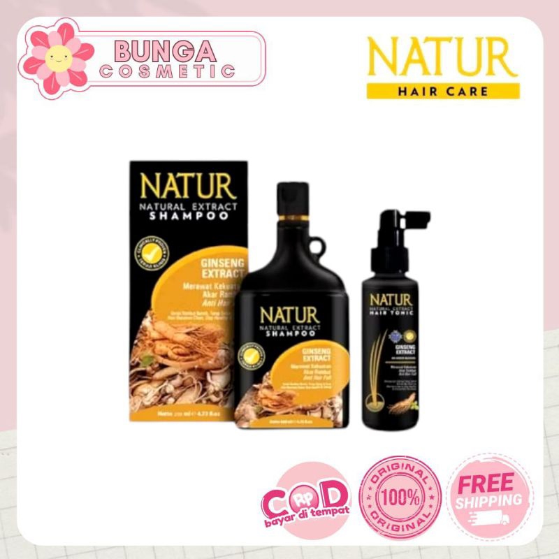 Natur Hair Paket 2in1 Gingseng Shampo (80ml/140ml/270ml) Tonic (90ml/50ml)