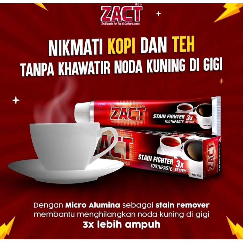 Jual Zact Pasta Gigi For Coffee & Tea Lovers 190G Perokok dan peminum
