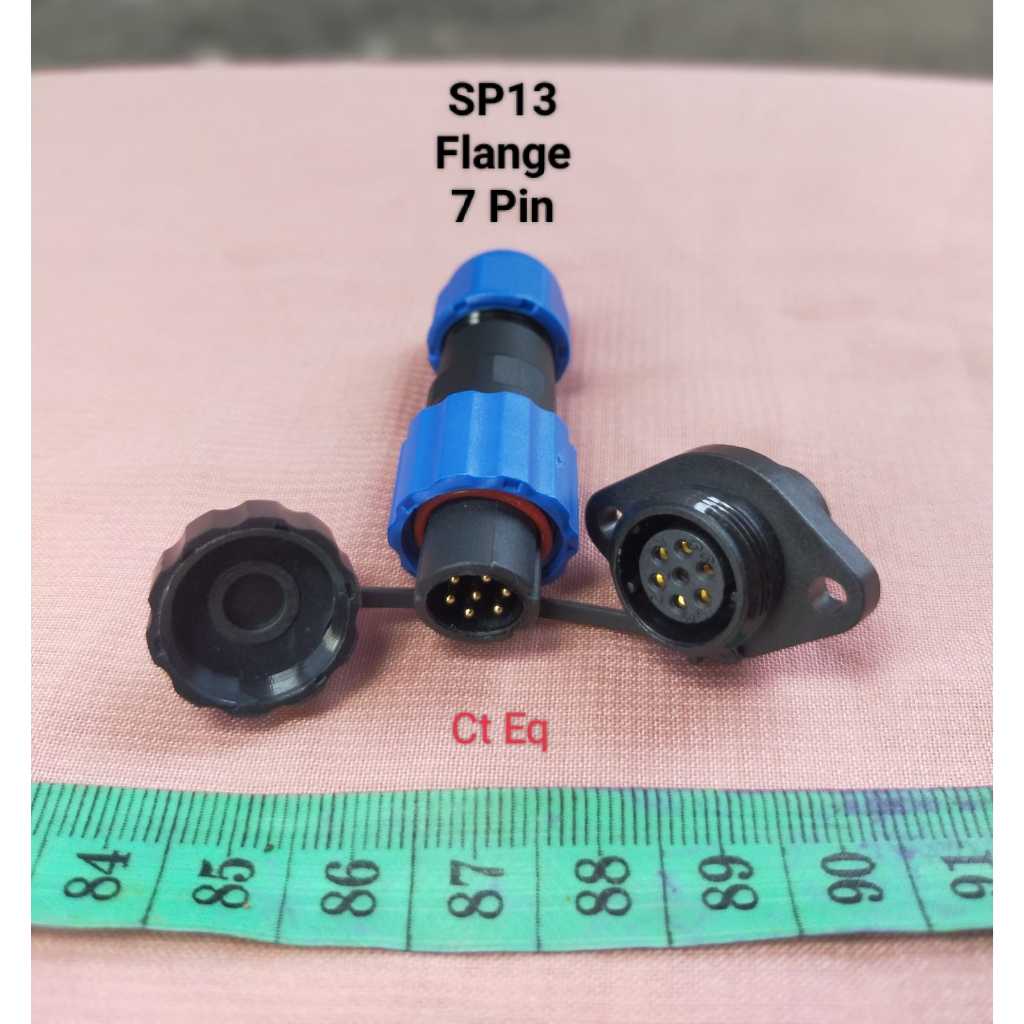 Jual SP13 Flange 7 Pin Plug n Socket IP68 Panel Mount konektor Steker 7 ...