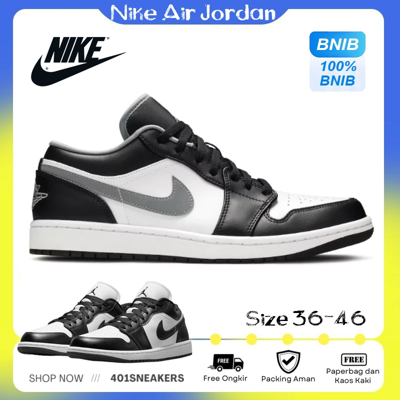 Jual Sepatu Sneakers Nike Air Jordan 1 Low Panda Black White 100% BNIB ...