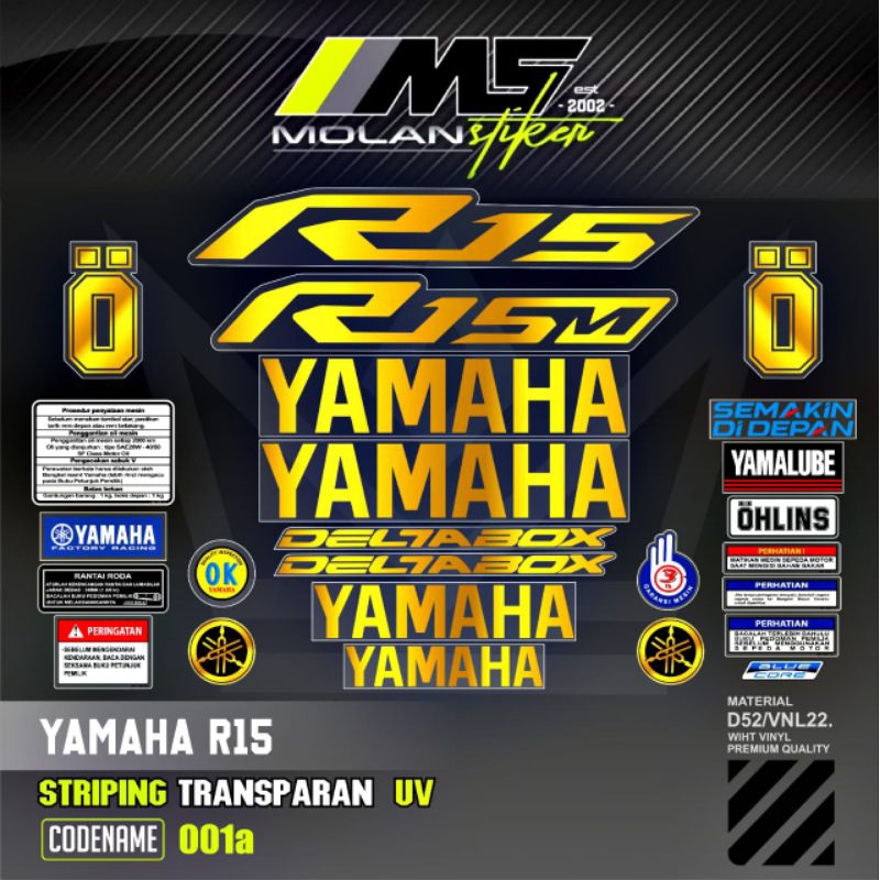 Jual Sticker Striping Variasi Transparan Uv Yzf R15 V4 R15M All New ...