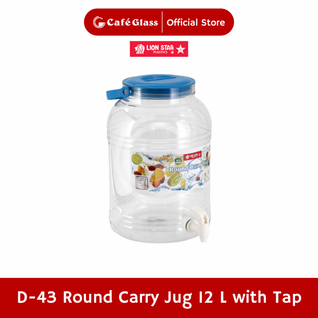 Water Dispenser Bulat Portable  + Handle Jumbo 12L - Tempat Air Es  (D-43) - Drink Jar Lion Star