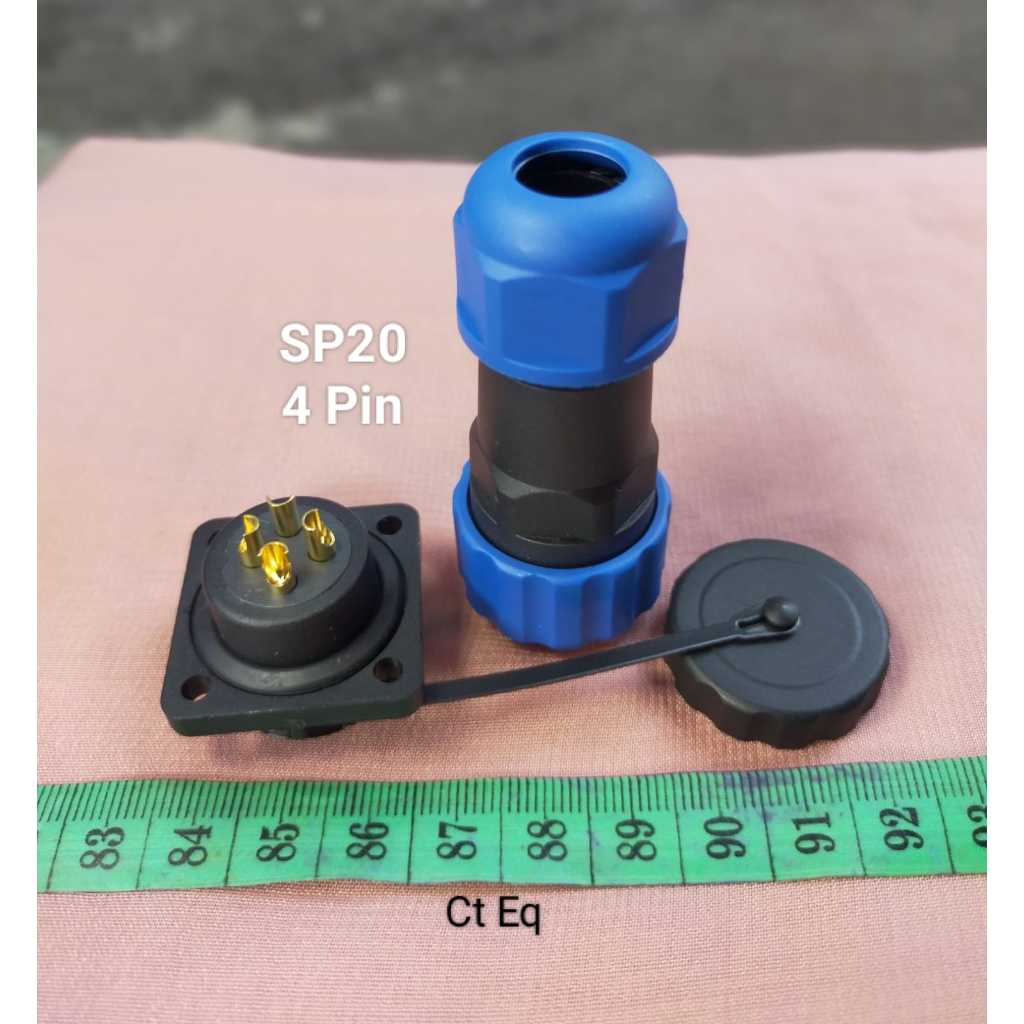 Jual Konektor SP20 4 Pin Plug n Socket IP68 Panel Mount konektor Steker ...