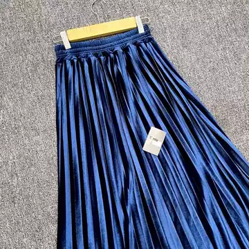 Rok Plisket Bludru Velvet Import Premium Panjang Casual