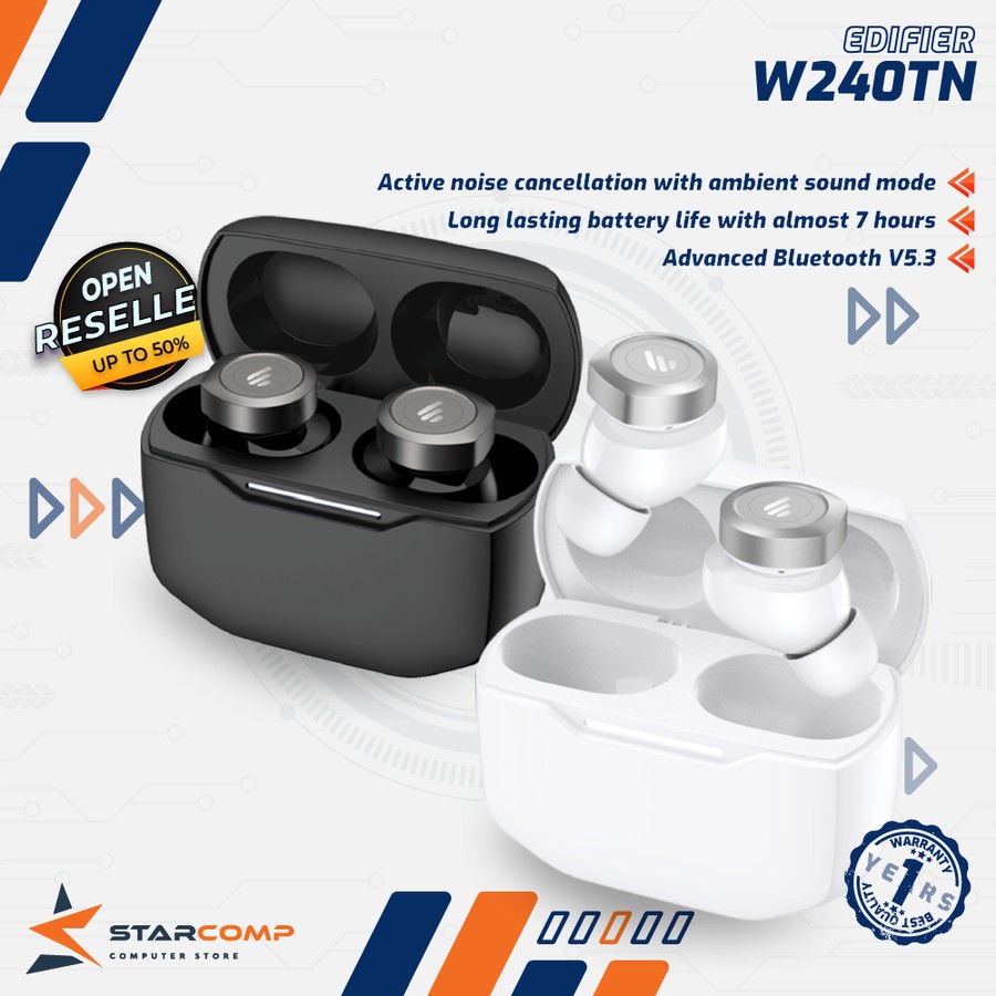 Jual EDIFIER TWS W240TN True Wireless Noise Cancellation InEar