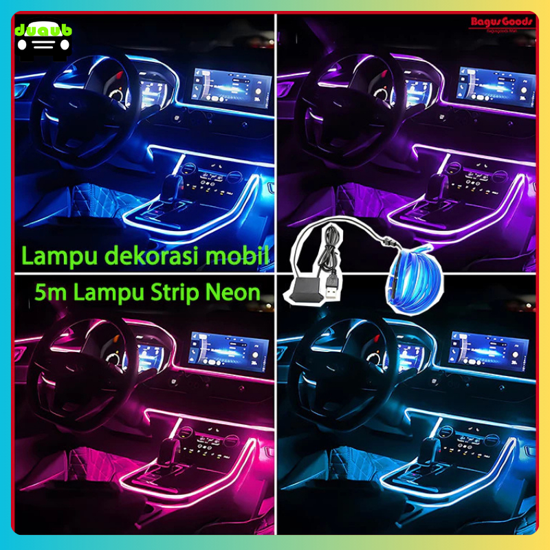 Jual 5M Neon Led Mobil Suasana Interior Lampu 5V Dashboard Interior ...