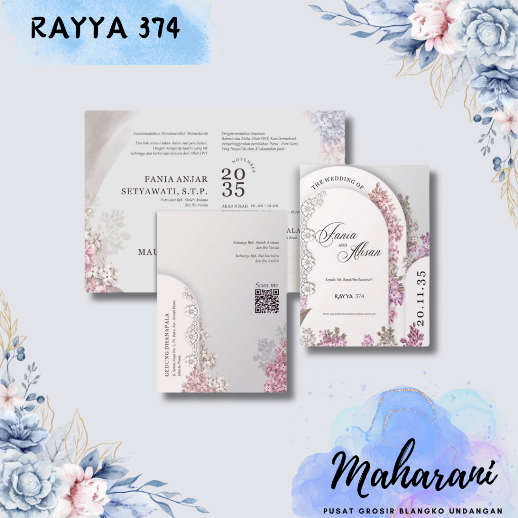 Jual Blangko undangan atau kertas undangan pernikahan merek RAYYA 374 ...