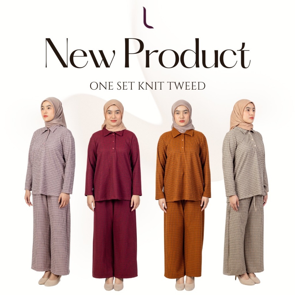 Jual Elzatta Stelan Wanita One Set Knit Tweed | Shopee Indonesia