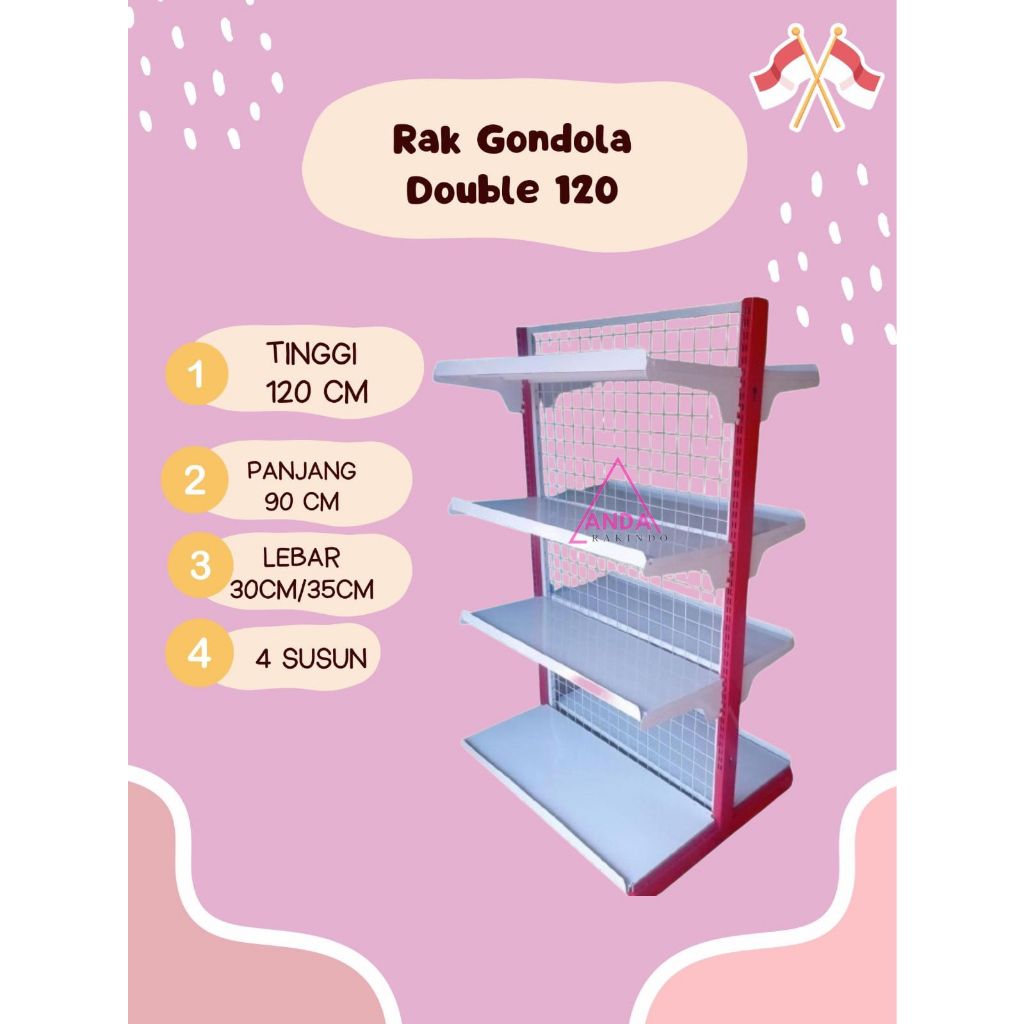 Jual Rak Minimarket Double Starting 120 cm | Shopee Indonesia