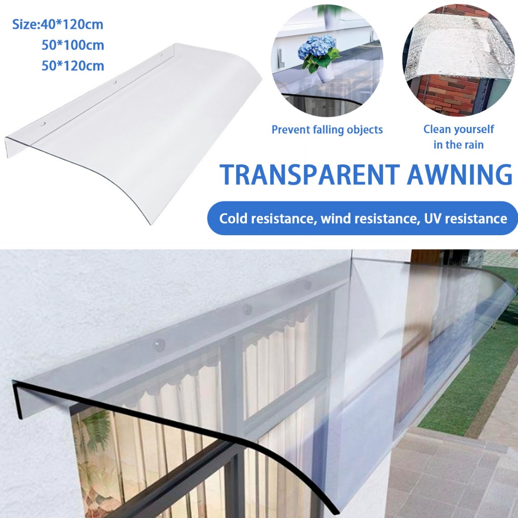 Canopy Kanopi  Atap Transparan Invisible Canopy Outdoor Rainproof Bracketless Household Balcony Window Door Eaves Flap