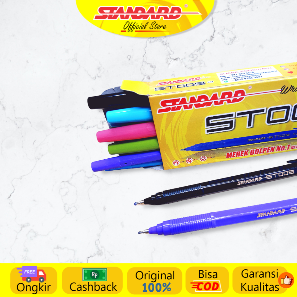 Standard - Pulpen ST009 Ceramic Ball 0.38 / 0.5  ( Alat Tulis / Pen / Ballpoint / Pena ) (9)