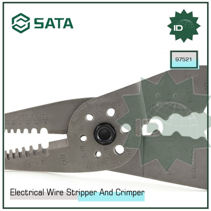 Jual TANG KUPAS KABEL 97521 ELECTRICAL WIRE STRIPPER AND CRIMPER SATA ...