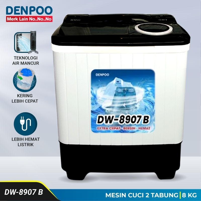 DENPOO Mesin Cuci DW 8907 8 KG - LINK KHUSUS LUAR KOTA