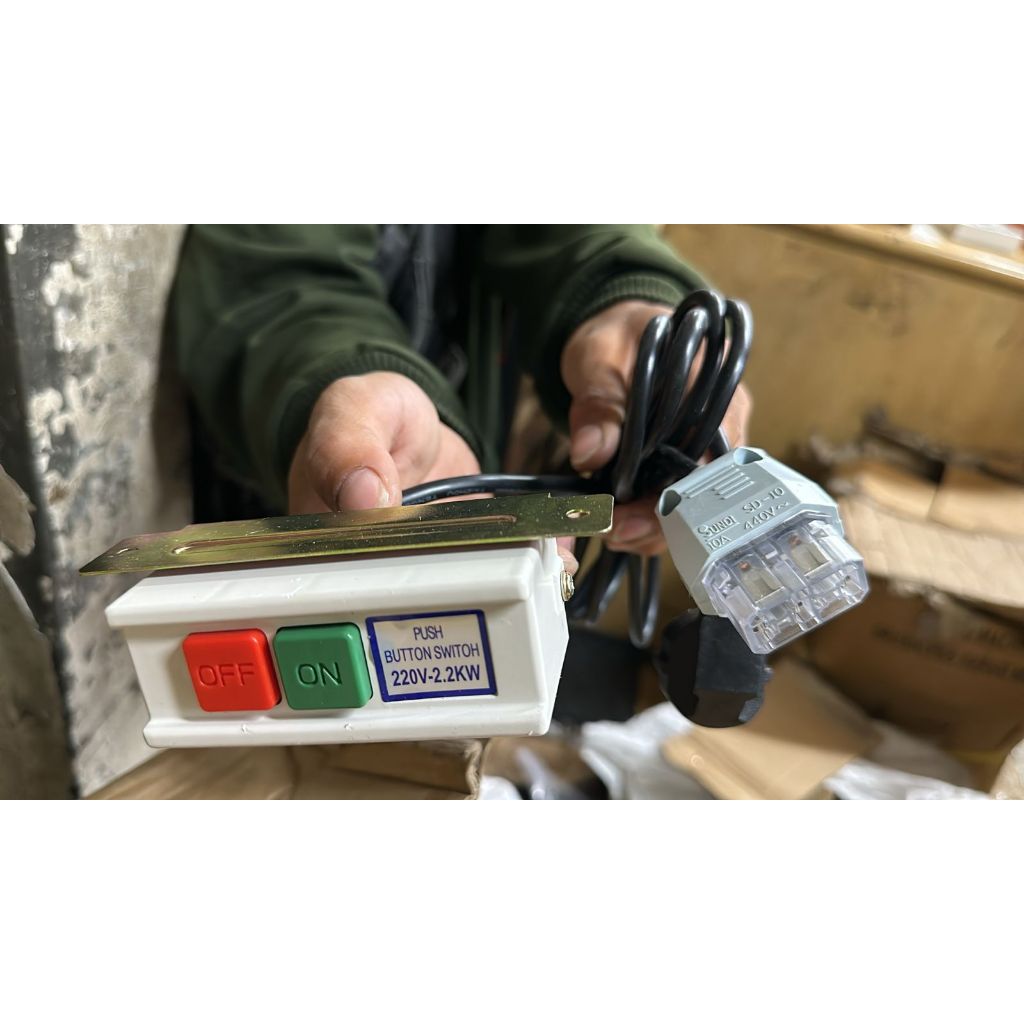 Jual KABEL + SWITCH ON OFF CLUTCH MOTOR DINAMO MESIN JAHIT 10A 220V 2 ...