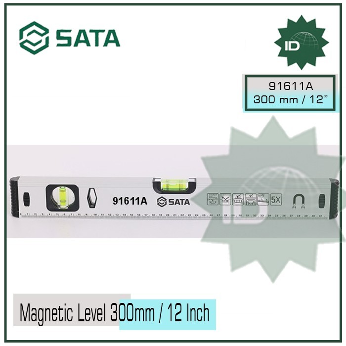 Jual SATA Waterpass Magnetic Level 91611A Magnetic Level 300mm / 12 ...