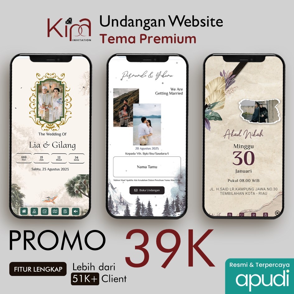 TEMA PREMIUM - Undangan Website Foto & Tanpa Foto | Digital Web Invitation