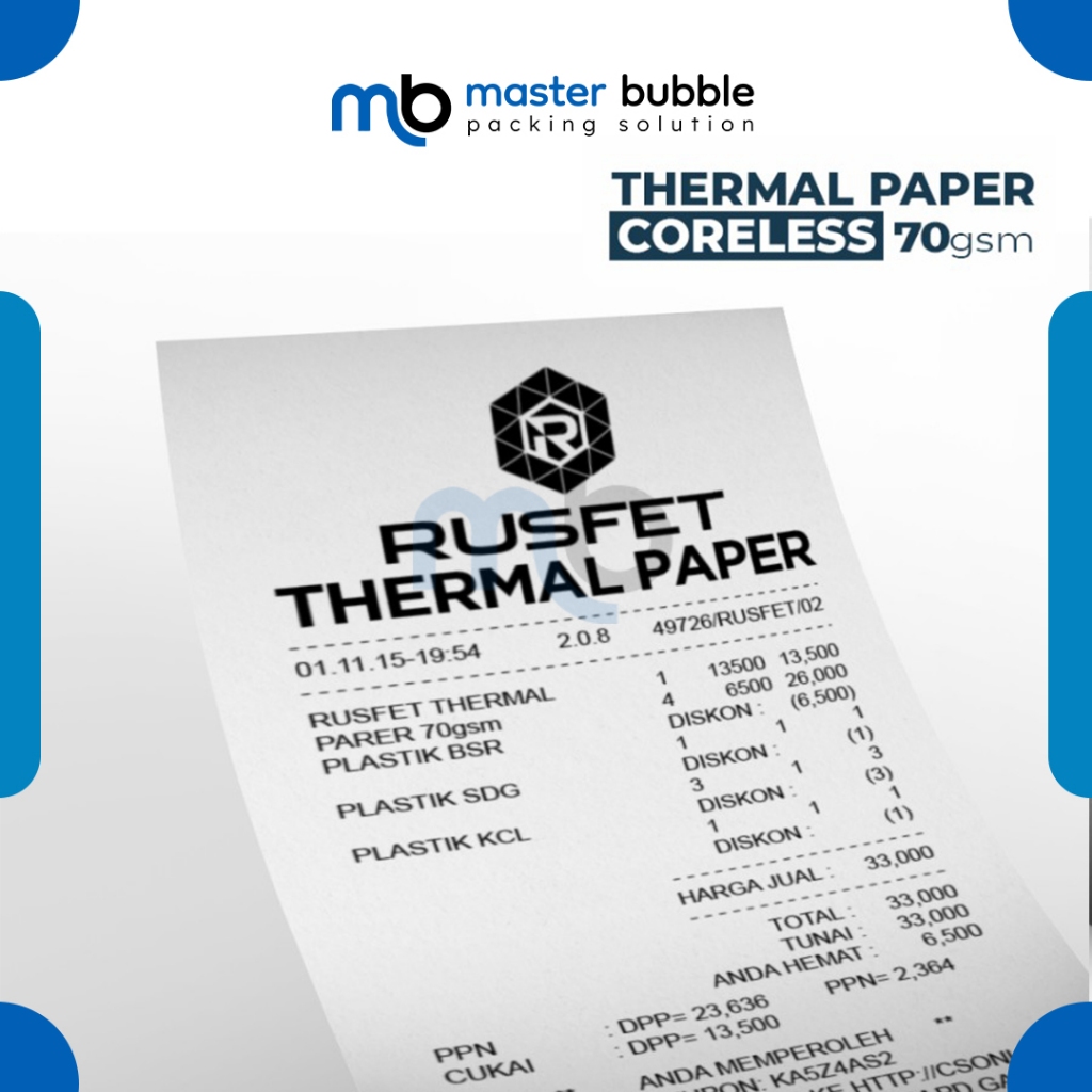 Jual Termal Label Stiker Kertas RUSFET Sticker Paper Thermal Printer ...