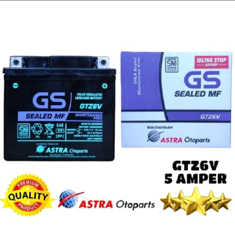 Aki Gs Astra otoparts GTZ6S Vario 125 Vario 150 Vario 160 Pcx 150 Cbr 150 beat new iss Scoopy new iss