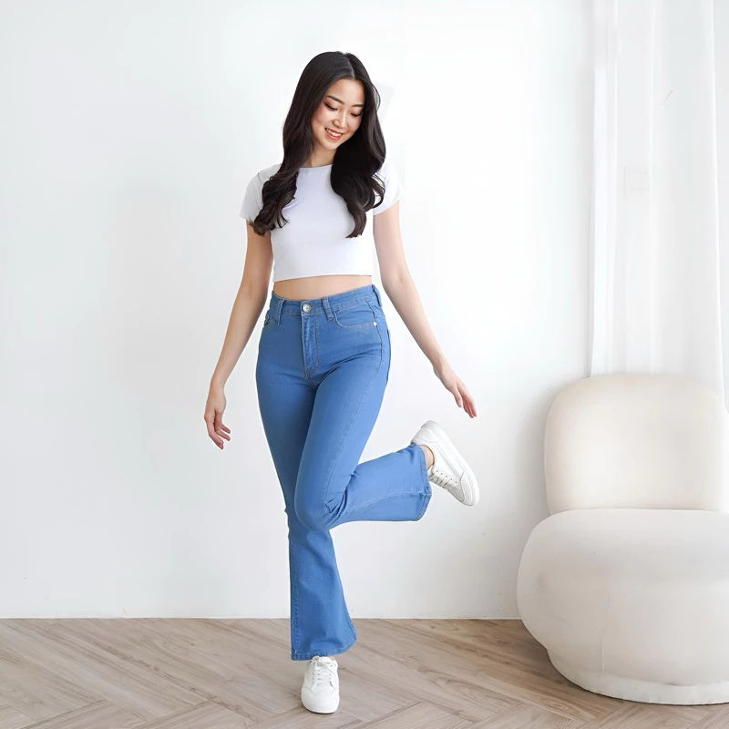 Jual Dindi Celana Jeans Cutbray Wanita Terbaru Kekinian Size 27