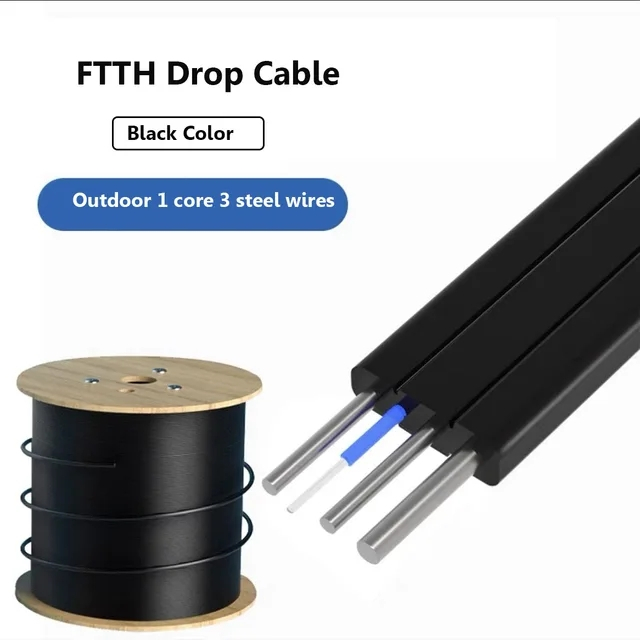 Jual Kabel Dropcore Fiber Optic 1 Core 3 Seling / 2 Core 3 Seling 1KM ...