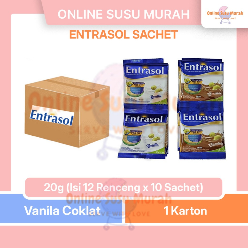 Jual ENTRASOL SACHET 20 GR PAKET 1 KARTON VANILA COKLAT ISI 12 RENCENG ...