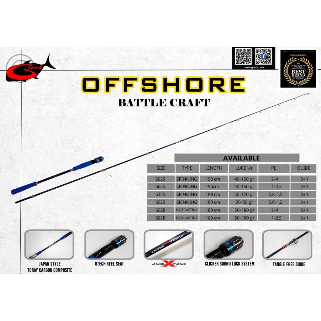 Jual Rod GTECH OFFSHORE BATTLE CRAFT LIGHT JIGGING | Shopee Indonesia