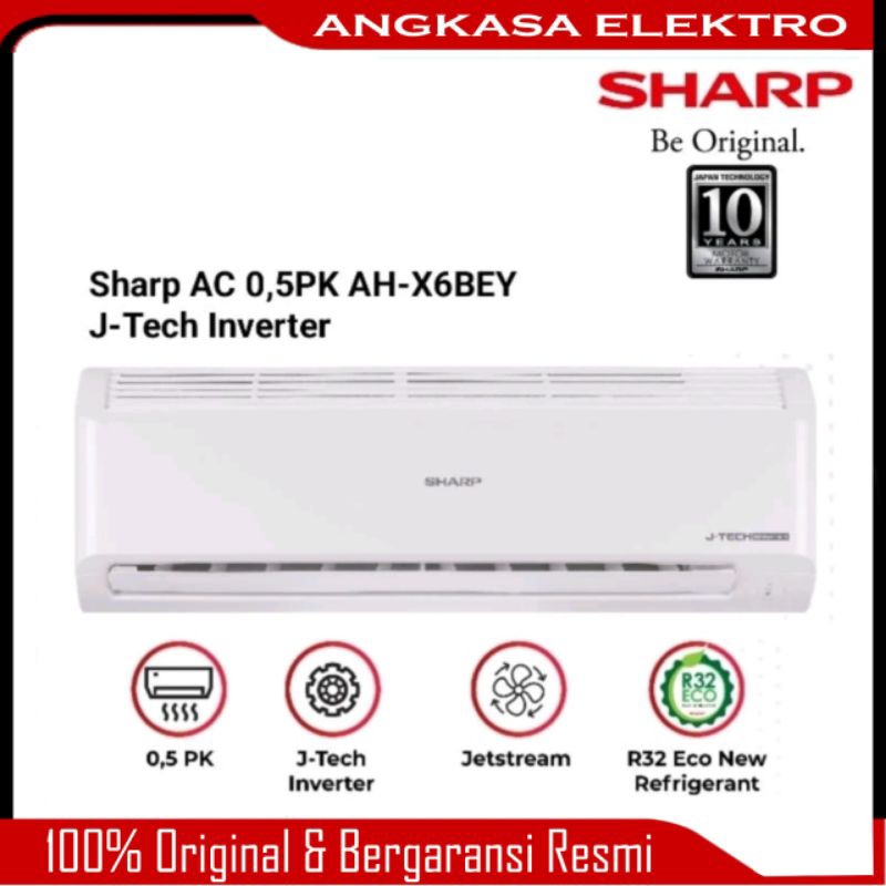 Jual AC SHARP 1/2 PK AH-X6BEY R32 J-Tech Inverter Garansi Resmi 10 ...