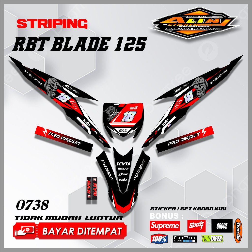 Jual 0738 STICKER STRIPING MOTOR RBT BLADE 125 RBT BEBEK MODIF ...
