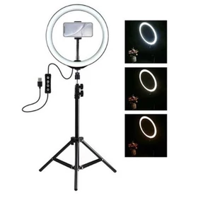 T Men Ring Light Led 26Cm Tripod 2.1Meter Selfie Make Up Live Tiktok