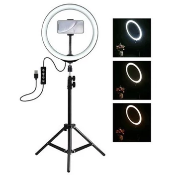 T Men Ring Light Led 26Cm Tripod 2.1Meter Selfie Make Up Live Tiktok