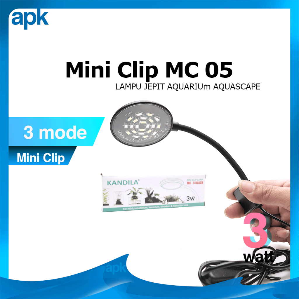 Jual LED Mini Clip KANDILA MC 05 Lampu Aquarium 3 Mode Warna | Shopee ...