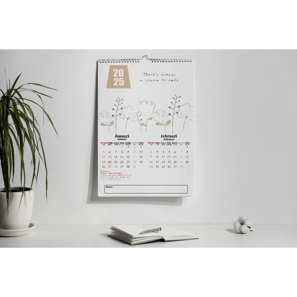 Jual Kalender Dinding A3 Aesthetic 2026 II Kalender Spiral II Calendar ...