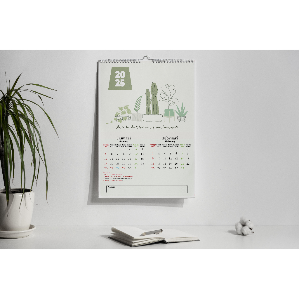 Jual Kalender Dinding A3 Aesthetic 2026 II Kalender Spiral II Calendar ...