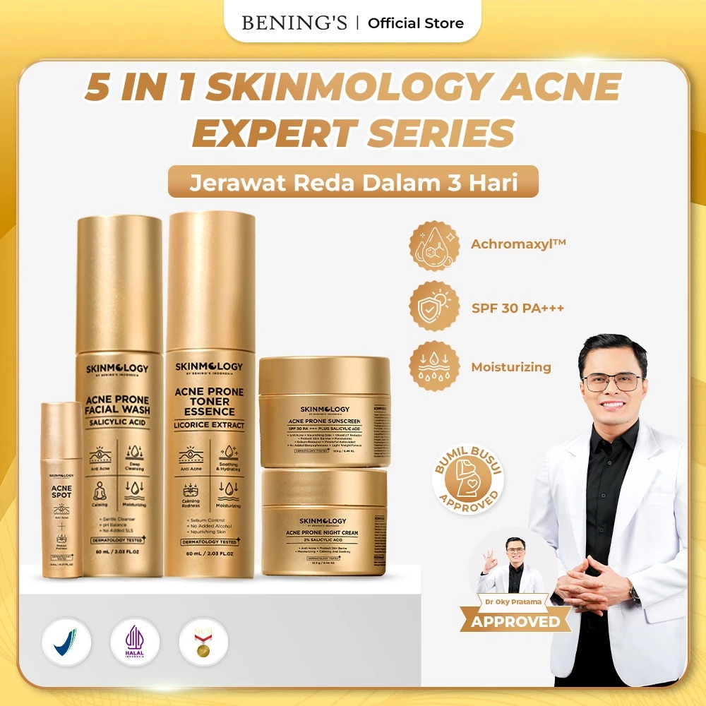 Benings Paket Skinmology Acne Prone Expert Series Anti Jerawat BPOM by Dr. Oky Pratama