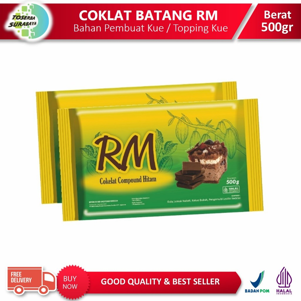 Jual Cokelat Batang RM 500gr / Coklat Blok RM (Dark Chocolate Compound ...