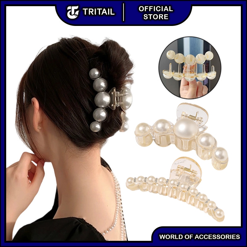 Jual Tritail Jepitan Rambut Motif Mutiara Model Korea Premium Jepit