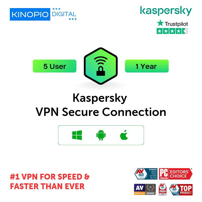 Jual Kaspersky VPN Secure Connection 5 Device 1 Year (Private Key ...